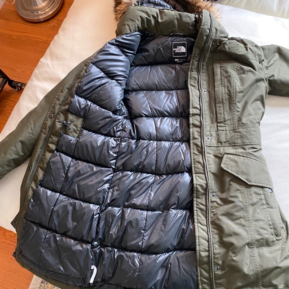 Down & Gortex Olive Green North Face Winter Coat - image 2